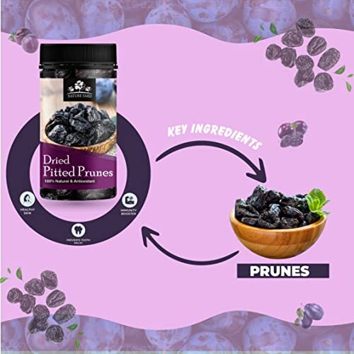 Nature Yard Organic Pitted Prunes Dry Fruit Without Sugar - 250 Gm - 100% Natural & Seedless Dried Prune/Unsweetened Prunes For Constipation/Rich In Vitamins And Dietry Fiber A Healthy Snack