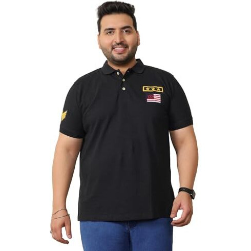 Bigbanana Men's Regular Fit Polo (Bb Military-Black,Black,6Xl)