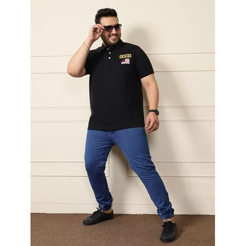 Bigbanana Men's Regular Fit Polo (Bb Military-Black,Black,6Xl)