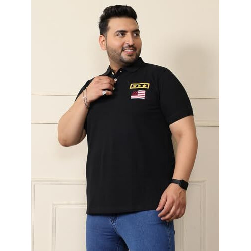 Bigbanana Men's Regular Fit Polo (Bb Military-Black,Black,6Xl)