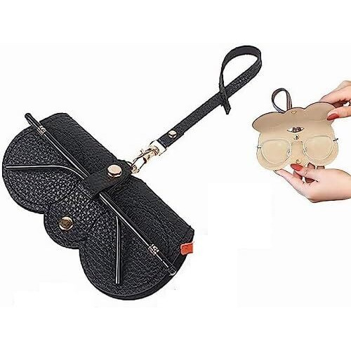Dandelions Leather Sunglasses Eyewear Case Artificial Leather Button Cover,Portable Outdoor Travel Holder Eyeglasses Bag,Sunglasses Pouch,Spectacles & Goggles For Men & Women (1Pcs,Multi)