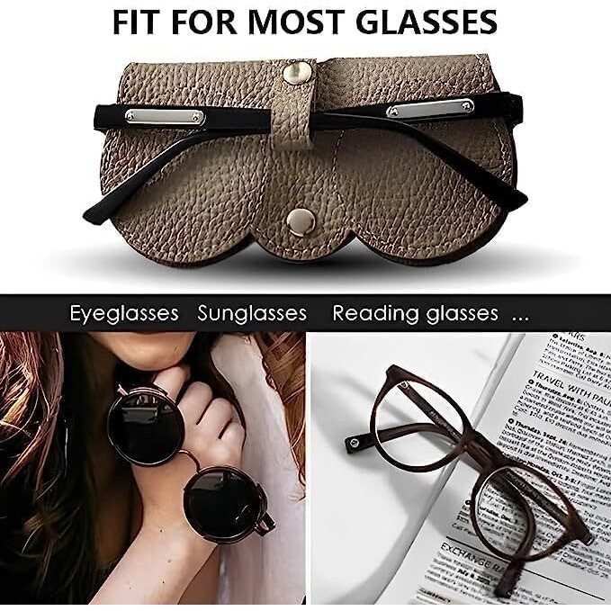 Dandelions Leather Sunglasses Eyewear Case Artificial Leather Button Cover,Portable Outdoor Travel Holder Eyeglasses Bag,Sunglasses Pouch,Spectacles & Goggles For Men & Women (1Pcs,Multi)