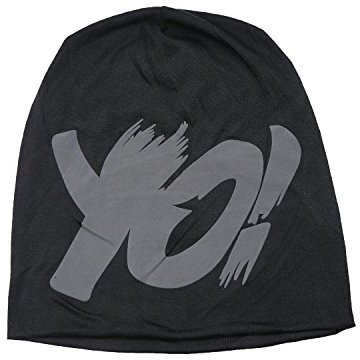 Isweven Men's Beanies Cotton Slouchy Skull Summer Blended Free Size Black Beanie Cap For Men Women Boys (7011A-Yo)