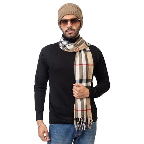 Amoldo Winter Woolen Beanie Cap, Scarf, And Gloves Combo Set For Men And Women  Warm Knitted Hat, Muffler, And Gloves For Cold Weather Protection (In, Alpha, Free Size, Beige)
