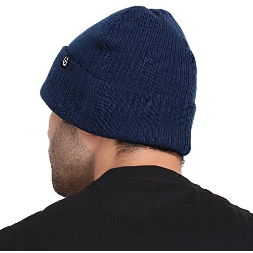 Coreteq Unisex Soft Wool Winter Cuff Beanie Cap (Air Force Blue, Free Size, Pack Of 1)