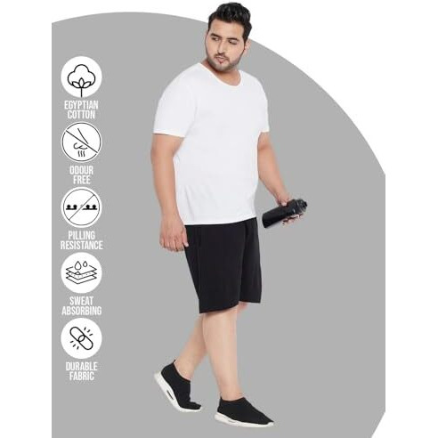 Bigbanana Men's Regular Fit Shorts (Milan-Black,Black,8Xl)