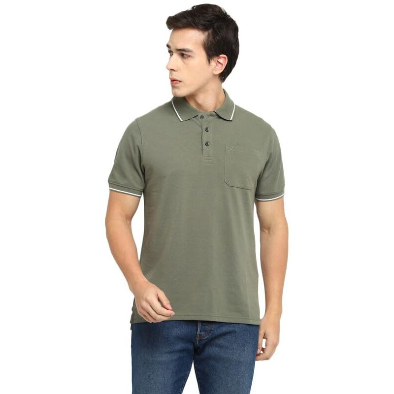 American Crew Polo Collar T-Shirts With Pocket Combo Pack Of 2 (Ac27-Xxl_Light Olive & Mustard)
