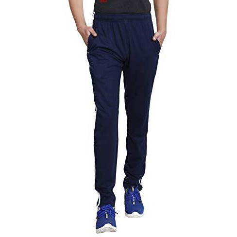 T.T. Men Comfort Fit Cotton Solid With Side Piping Trackpant Navy-3Xl