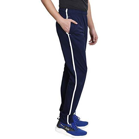 T.T. Men Comfort Fit Cotton Solid With Side Piping Trackpant Navy-3Xl