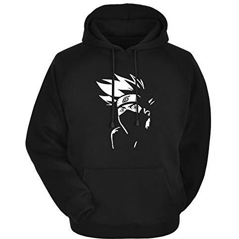 Baghadbillo Unisex Cotton Regular Hooded Neck Hoodie (B-W-Naruto Hood Black-42_Black_Large)