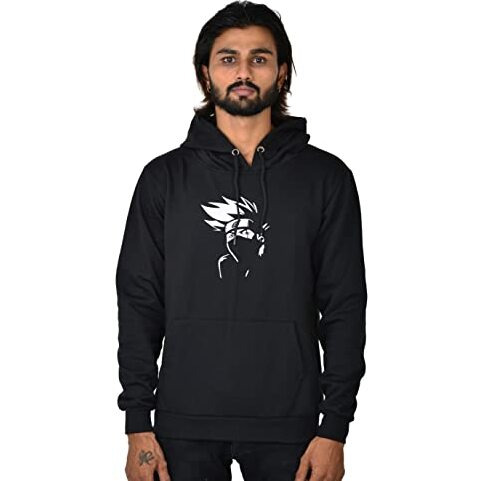 Baghadbillo Unisex Cotton Regular Hooded Neck Hoodie (B-W-Naruto Hood Black-42_Black_Large)