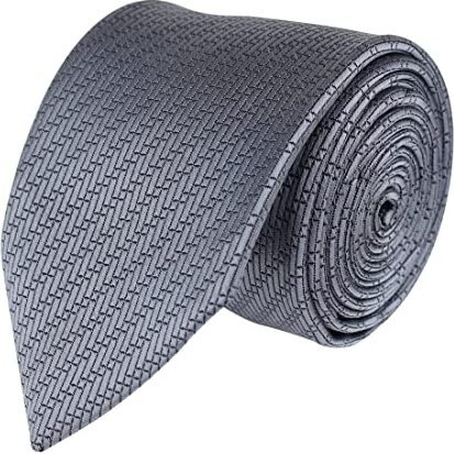 Kovove Silver Solid Neck Tie For Men