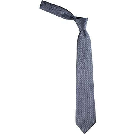Kovove Silver Solid Neck Tie For Men