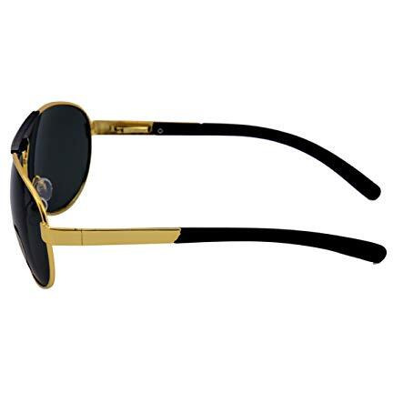 Silver Kartz Men's Women's Unisex Non Polarized Uv Protected Green Metal Aviator Sunglass