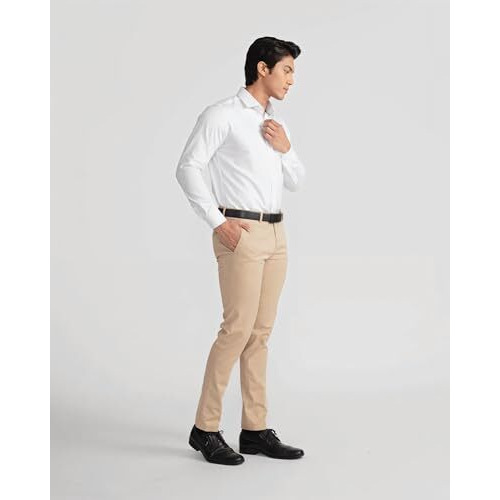 Erazor Slim Fit Full Sleeve Shirt For Men (Premium Giza Cotton | Satin Finish) (In, Alpha, L, White)