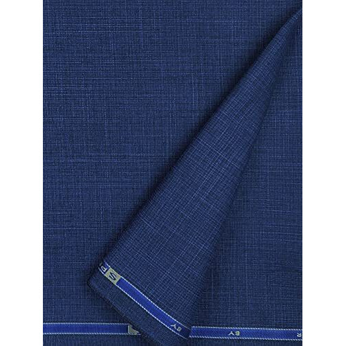 Jhabak's Unstitched Trouser Fabric For Men Poly Viscose Self Design Material 1.30M Pant Piece Cloth (Blue, Free Size)