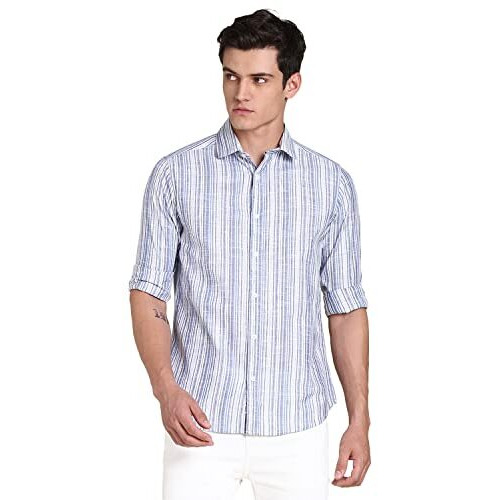 Dennis Lingo Blue Men's Slim Fit Casual Shirt
