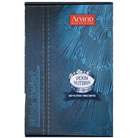 Arvind Men's Denim Trousers Unstitched Fabric (Saffire Blue, Free Size)