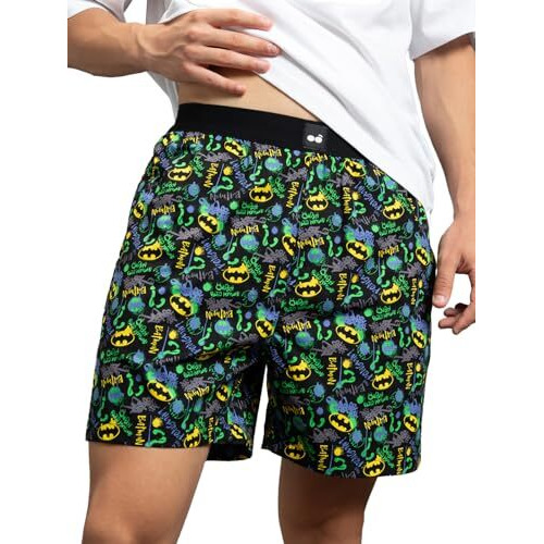 Bewakoof Men's All Over Batman Printed Poplin 100% Cotton Regular Fit Boxers 570843_S Black