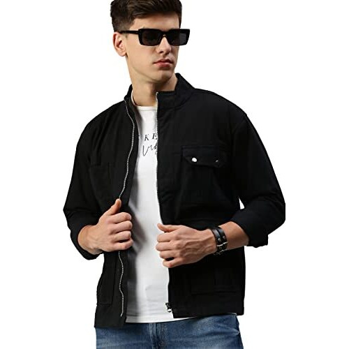 Voxati Men's Denim Jacket Ajt184-S_Black_S