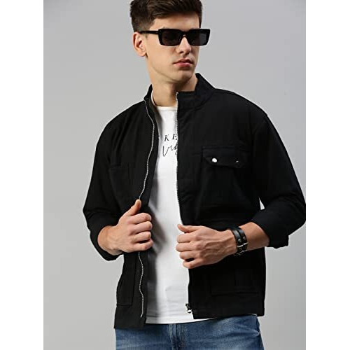 Voxati Men's Denim Jacket Ajt184-S_Black_S