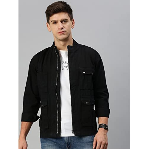 Voxati Men's Denim Jacket Ajt184-S_Black_S