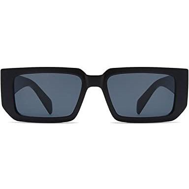 Dervin Uv Protection Rectangular Wide Leg Sunglasses For Men And Women (Black)