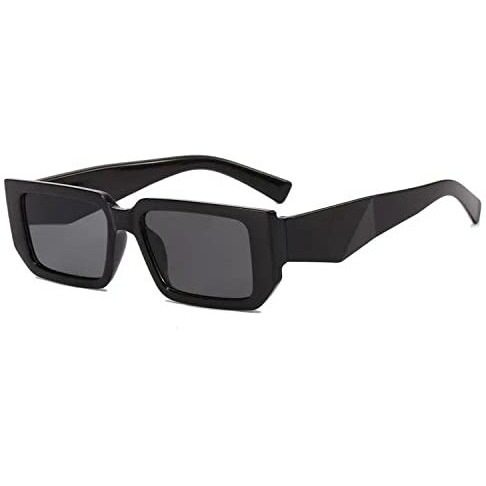 Dervin Uv Protection Rectangular Wide Leg Sunglasses For Men And Women (Black)