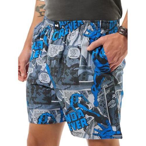 Bewakoof Official Marvel Merchandise Men's All Over Printed Regular Fit Pure Cotton Boxers_634295_Grey_Xl
