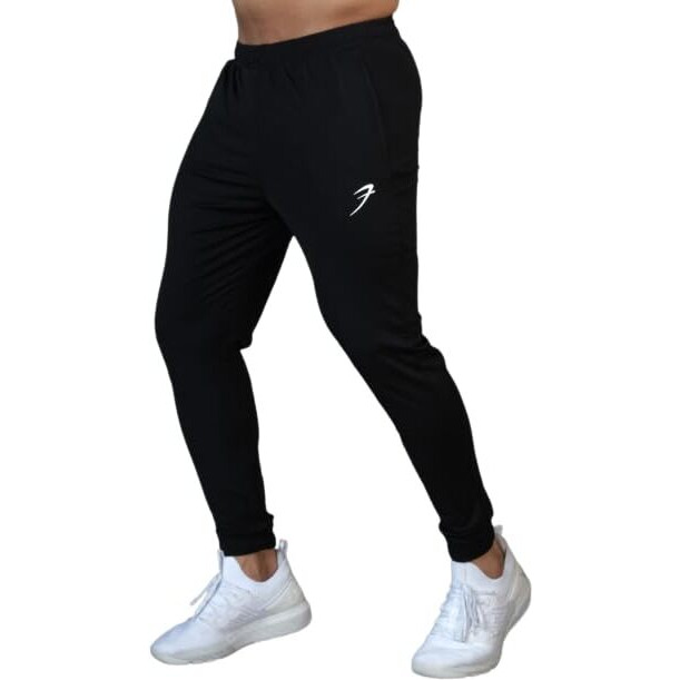 Fuaark Men Track Pant Gym Workout Jogger With Pocket Black