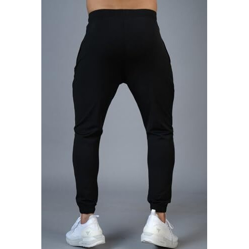 Fuaark Men Track Pant Gym Workout Jogger With Pocket Black