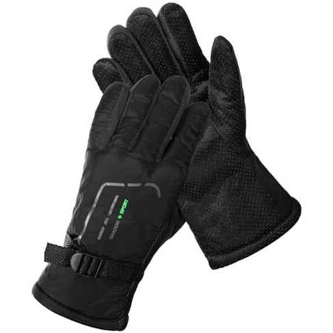 Frackson -20 Snow & Windproof Thermal Soft Fur Warm Winter Gloves (Fur/Fleece Inside) For Riding, Protective Warm Hand Riding Cycling, Byke, Bike, Scooty,Motorcycle For Men & Boy,Male,Black