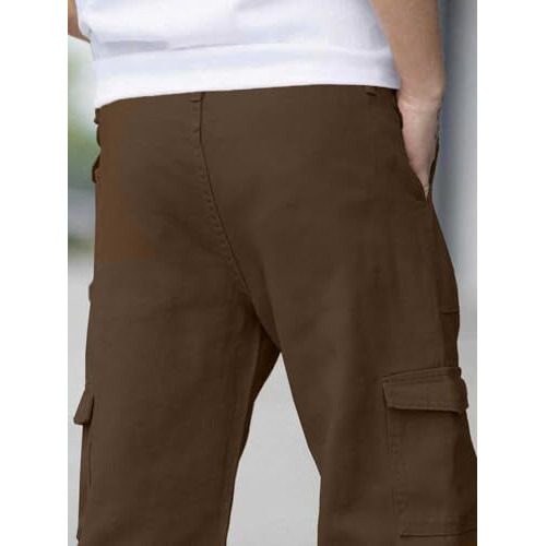 Veirdo Pure Cotton Baggy Fit Ankle Length Mid Rise 4 Pocket Cargos For Men (Vdemcrg01_Brwn_L) Brown