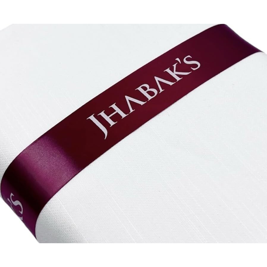 Jhabak's Unstitched 100% Pure Cotton Fabric For Men - 1.60M Piece (White)