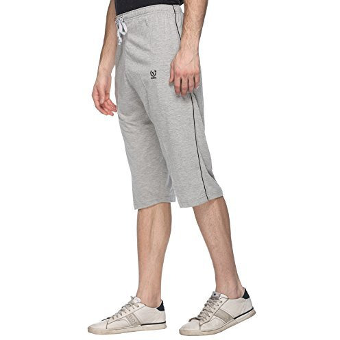 Vimal Jonney Men's Slim Fit Cotton Capri (C1-Melange01-L_Silver_L)