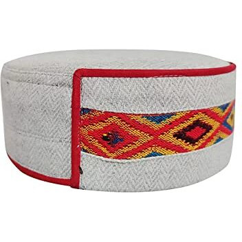 Vastraa Fusion Unisex Woolen Kullu Cap (Pack Of 1) (Ts00332_Round Patti In Center-Beige_Free Size)