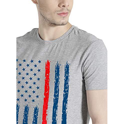 Adro Men's Regular Fit T-Shirt (Rnr-M-Usa-Gr_Grey_Xl)