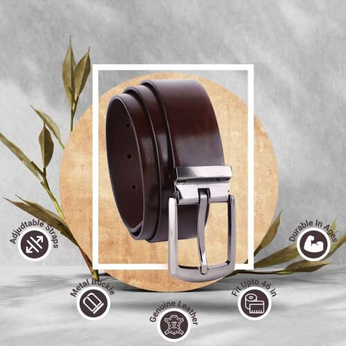 Hammonds Flycatcher Brown Leather Belt - Elevate Your Style With This Original, Branded, Formal/Casual Belt For Men With Free Size Up To 46 Inches - For Any Occasion