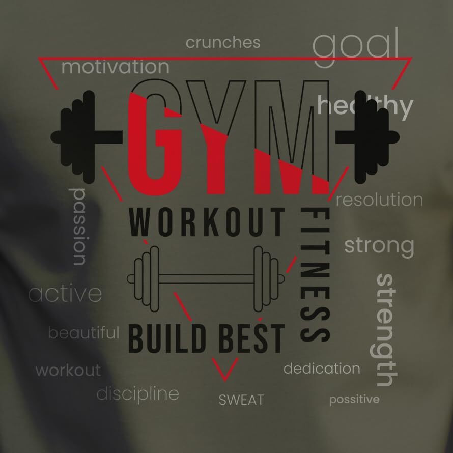 Peppyzone Men's Regular Fit Gym Workout Cotton T Shirt For Men (Xl, Olive4)