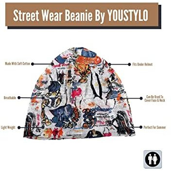 Youstylo - You Are Priority Men's Women's Slouchy Blended Cotton Summer Beanie Skull Cap (Free Size, 3012F) (Multicolour-Off White)