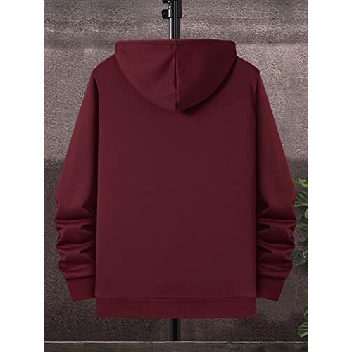 Toplot Men's Woolen Blend Solid Hoodie With Hooded Neck (Zip-Hoodie-5146-Maroon-M)