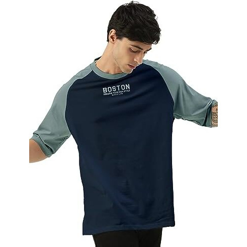 Maniac||Printed Tshirt For Men||Drop Shoulder Tshirt For Men||Round Neck For Men||Cottonblend Oversized T-Shirt Blue