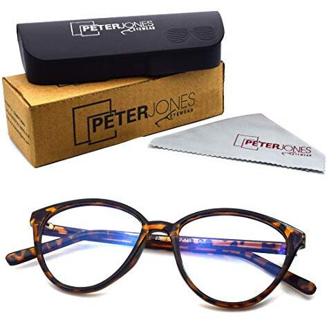 Peter Jones Cateye Blue Light Blocking Reading Glasses For Women | Computer Readers Uv Protection Lenses (Ag130, Size Medium)