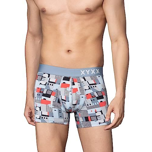 Xyxx Men's Modal Printed (Pack Of 1) R63_Trunk_01_2_3_Skyline Blue_M
