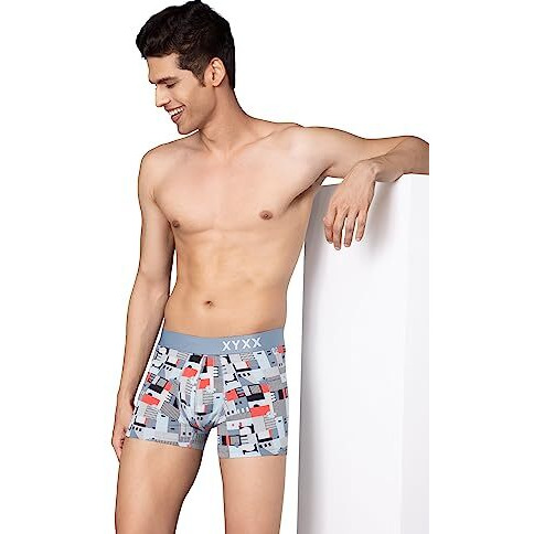 Xyxx Men's Modal Printed (Pack Of 1) R63_Trunk_01_2_3_Skyline Blue_M