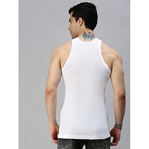 Lux Cozi Men's Pack Of 3 Solid White Vest(Size  Large)