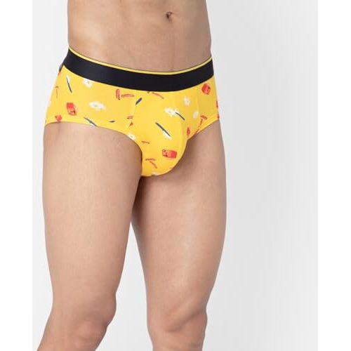 Bummer Men's Printed Micro Modal Briefs Underwear | Ultra Soft & Breathable | Combo Pack Of 3
