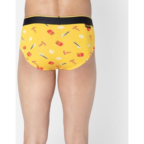 Bummer Men's Printed Micro Modal Briefs Underwear | Ultra Soft & Breathable | Combo Pack Of 3