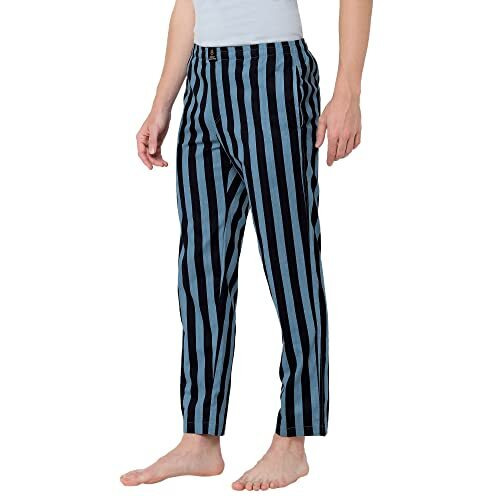 Urban Scottish Men's Lounge Pants 100% Cotton Men's Lounge Night Pant Comfortable Leisure-Wear Lower With An Elastic Waist-Band And Regular Fit Track Pants, Machine Washable Stay At Home-Uspj2154-L