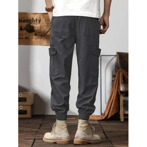 Leriya Fashion Men's Cargo Pants With Pockets | Cotton Joggers For Men | 6 Pocket Jeans Pant | Casual Trousers For Men (Lf-Tp-1158-2Xl-Grey)